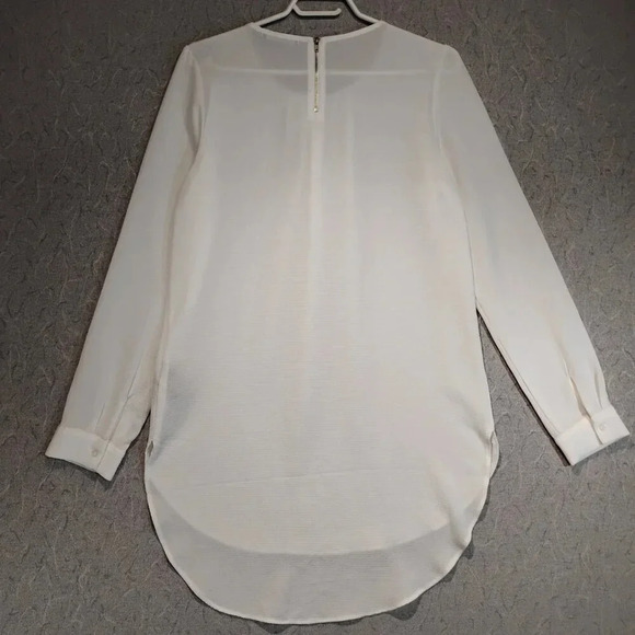 Suzy Shier Creamy White Long Sleeve  Cuffed Scoop Neck Tunic Size XS - Picture 7 of 13